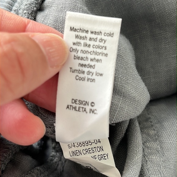 VGUC Athleta Linen Creston slate cobblestone gray Shorts Size 6 - Picture 10 of 11